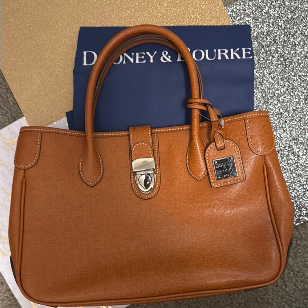 Dooney & Bourke Tan Satchel Pebbled Leather Handbag